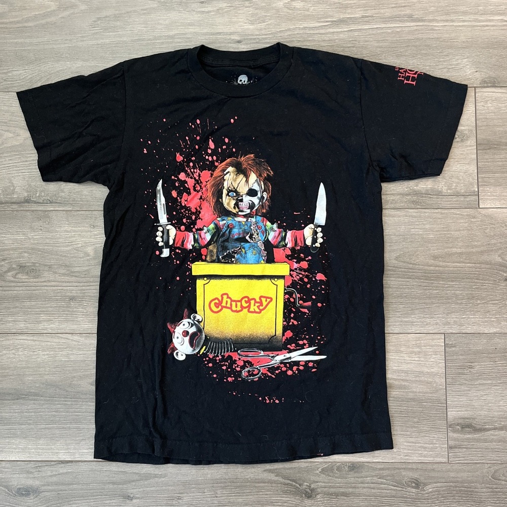 Universal Halloween Horror Nights 2023 Mens S Chucky T Shirt Black Short Sleeve